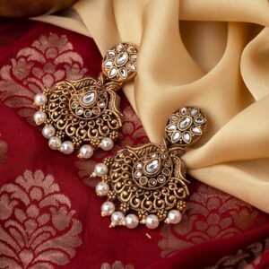 Vikasini White Gold Enamel Earrings