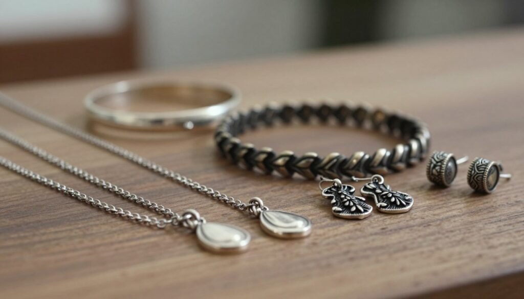 comparison of german silver and oxidized jewelry