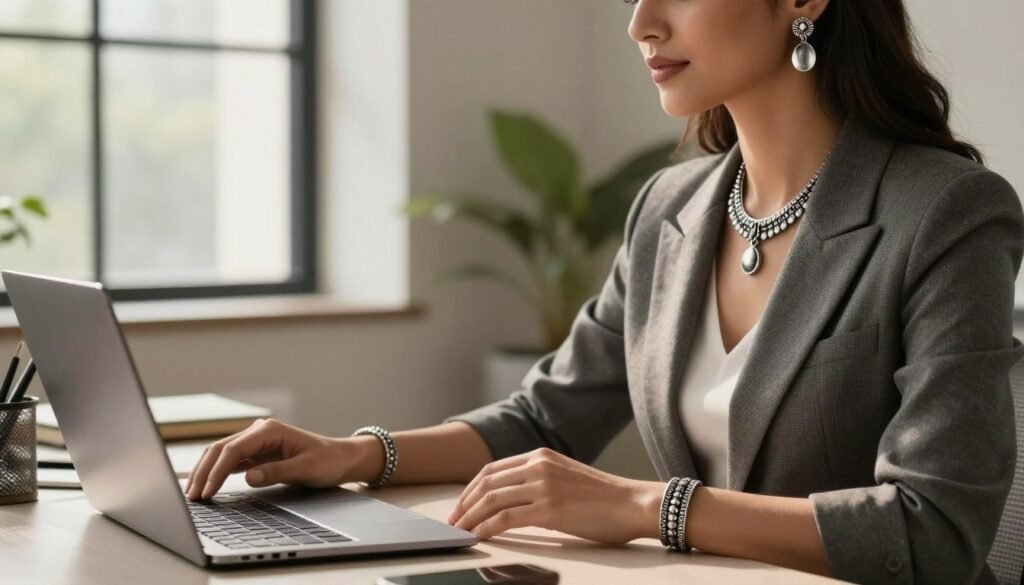 oxidised jewellery for office wear